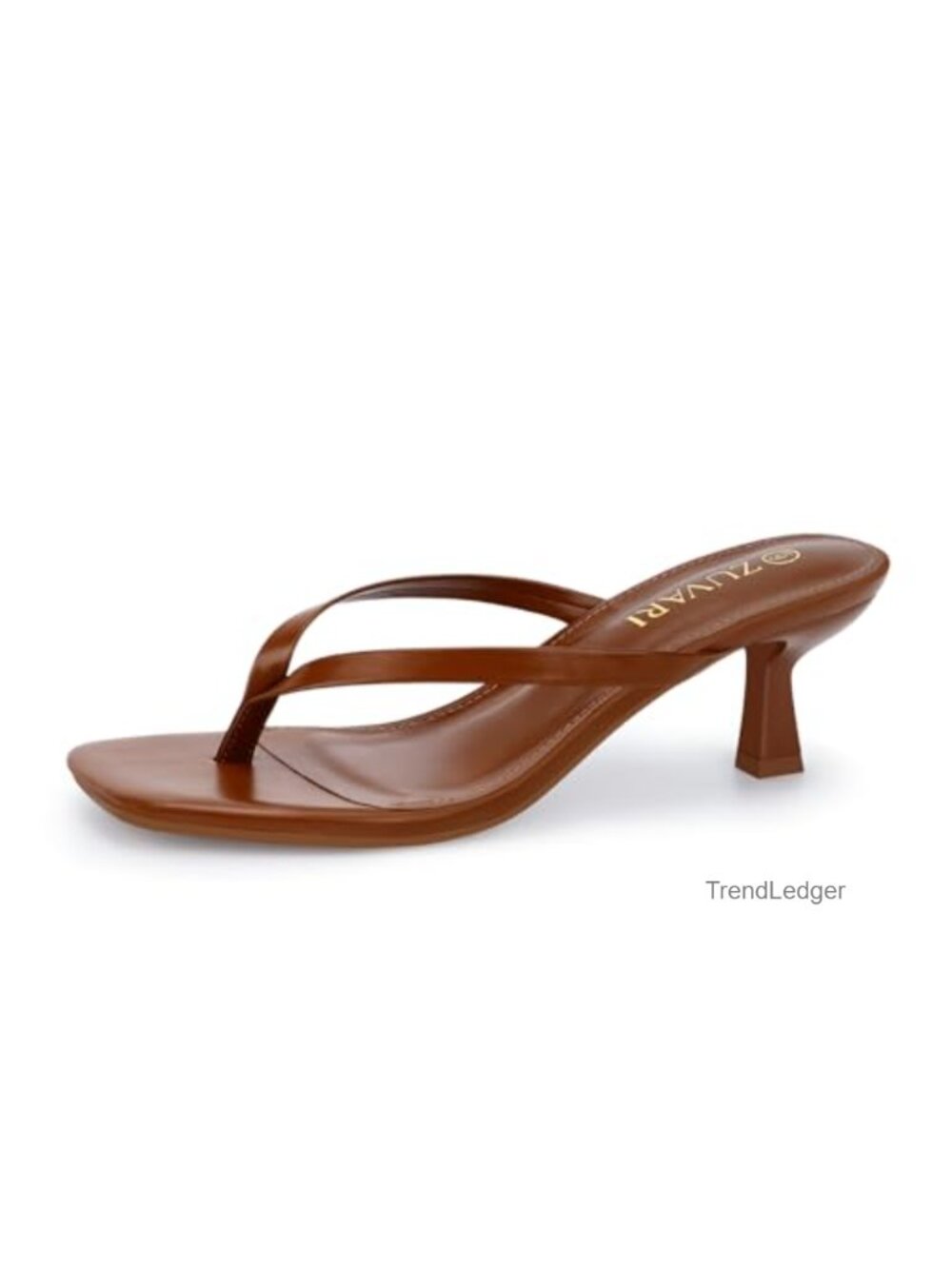 Women's Kitten Heel Square Toe Flip Flop Sandals Slip On Thong Heels